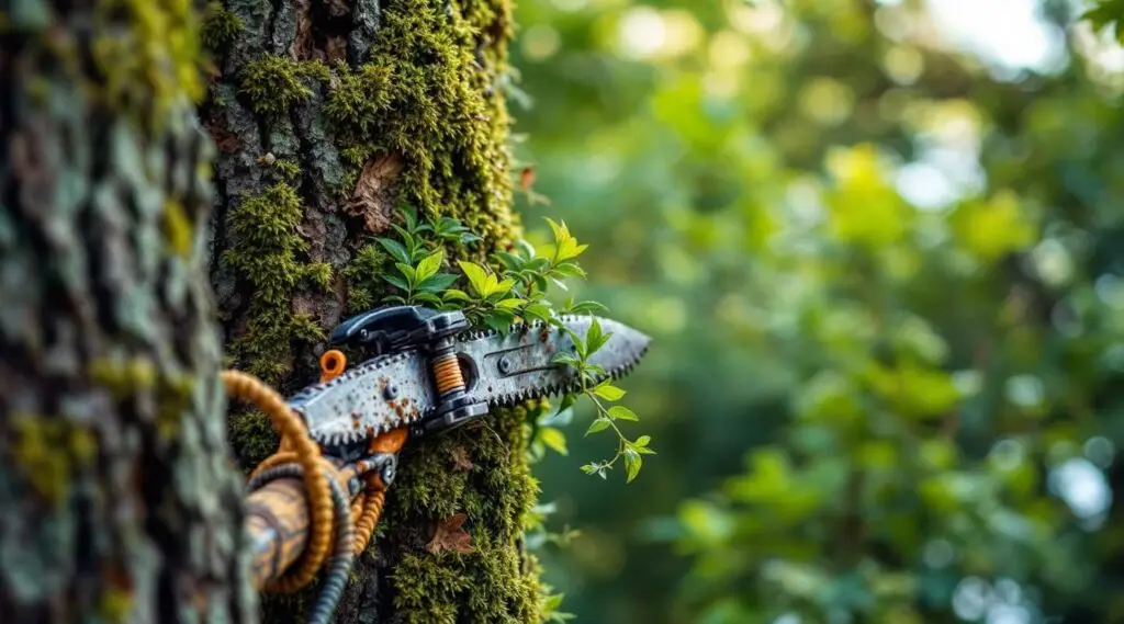 Cascade Tree Works arborist pruning a mature Douglas fir canopy on a Gresham property